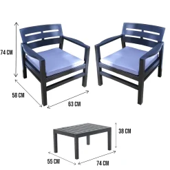 Set salotto da esterno Alfio, 100% Made in Italy,<Dmora Sale