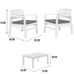 Set salotto da esterno Alfio, 100% Made in Italy,<Dmora Clearance