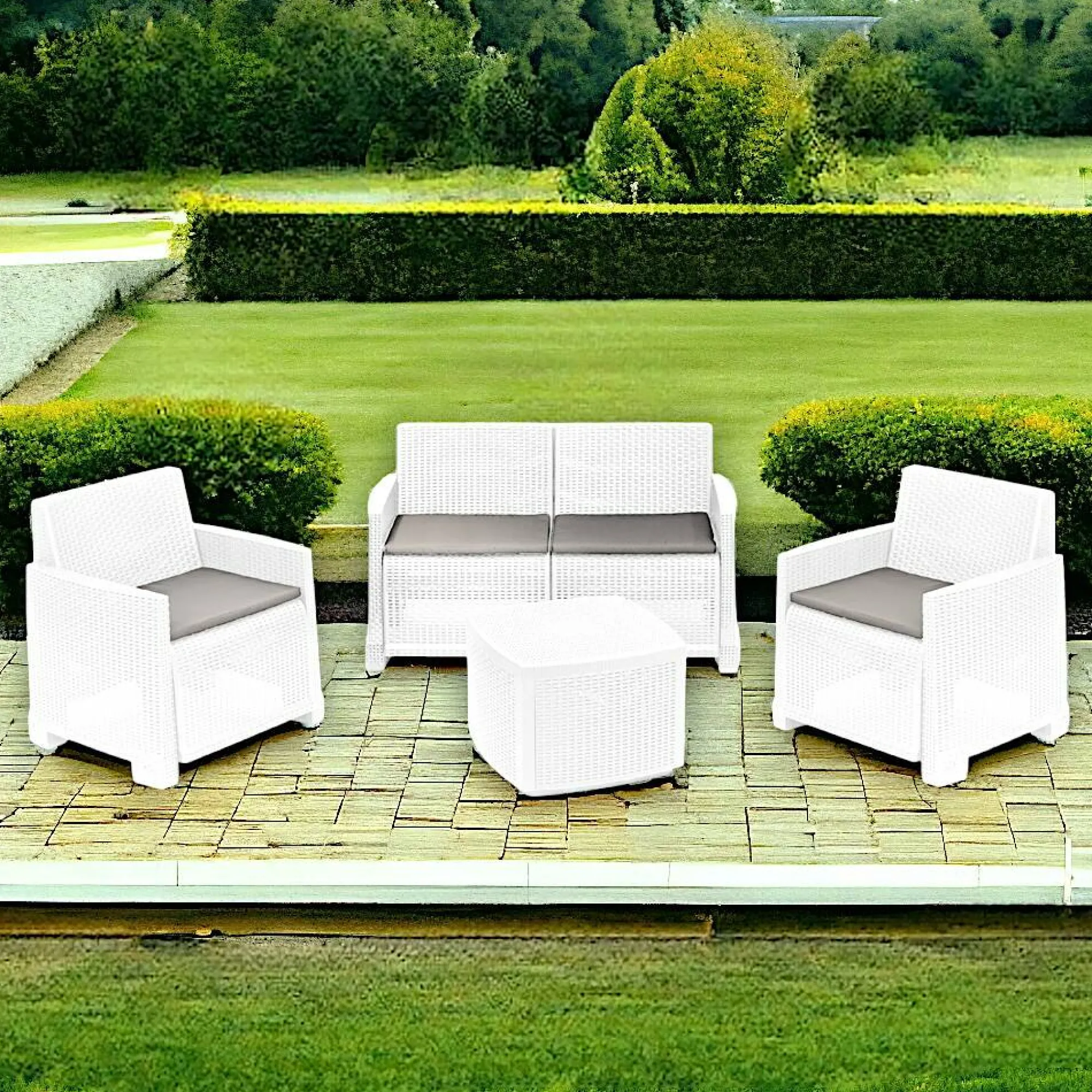 Set salotto da esterno Amer, 100% Made in Italy,<Dmora Clearance