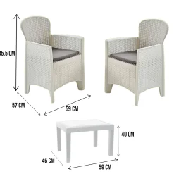 Set salotto da esterno Aneta, 100% Made in Italy,<Dmora Clearance