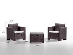 Set salotto da esterno Apis, 100% Made in Italy,<Dmora Hot