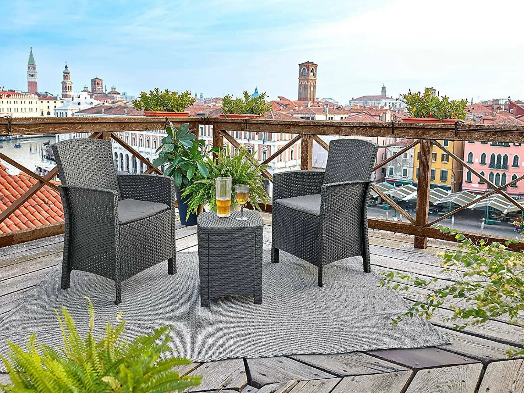 Set salotto da esterno Armin, 100% Made in Italy,<Dmora Flash Sale