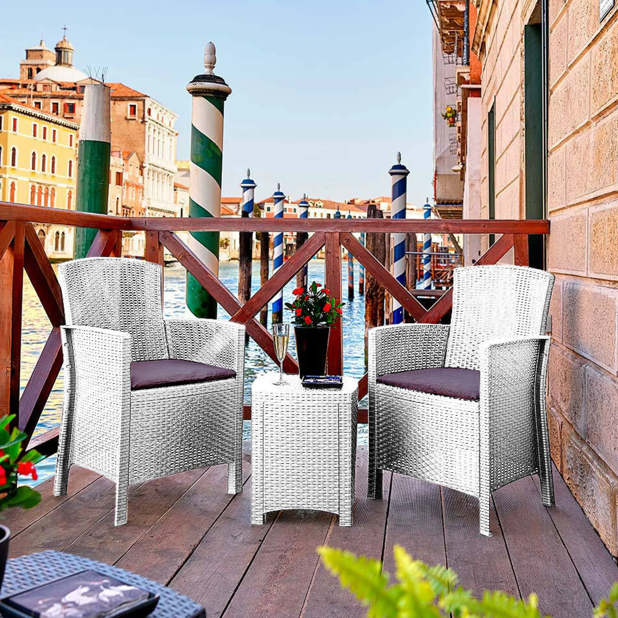 Set salotto da esterno Armin, 100% Made in Italy,<Dmora Hot