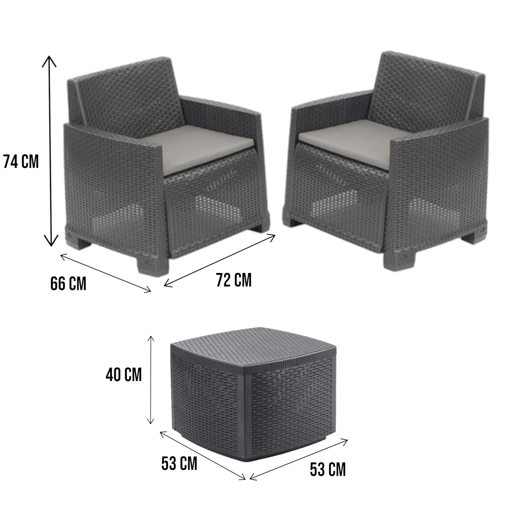 Set salotto da esterno Ari, 100% Made in Italy,<Dmora New