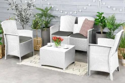 Set salotto da esterno Asiak, 100% Made in Italy,<Dmora Clearance