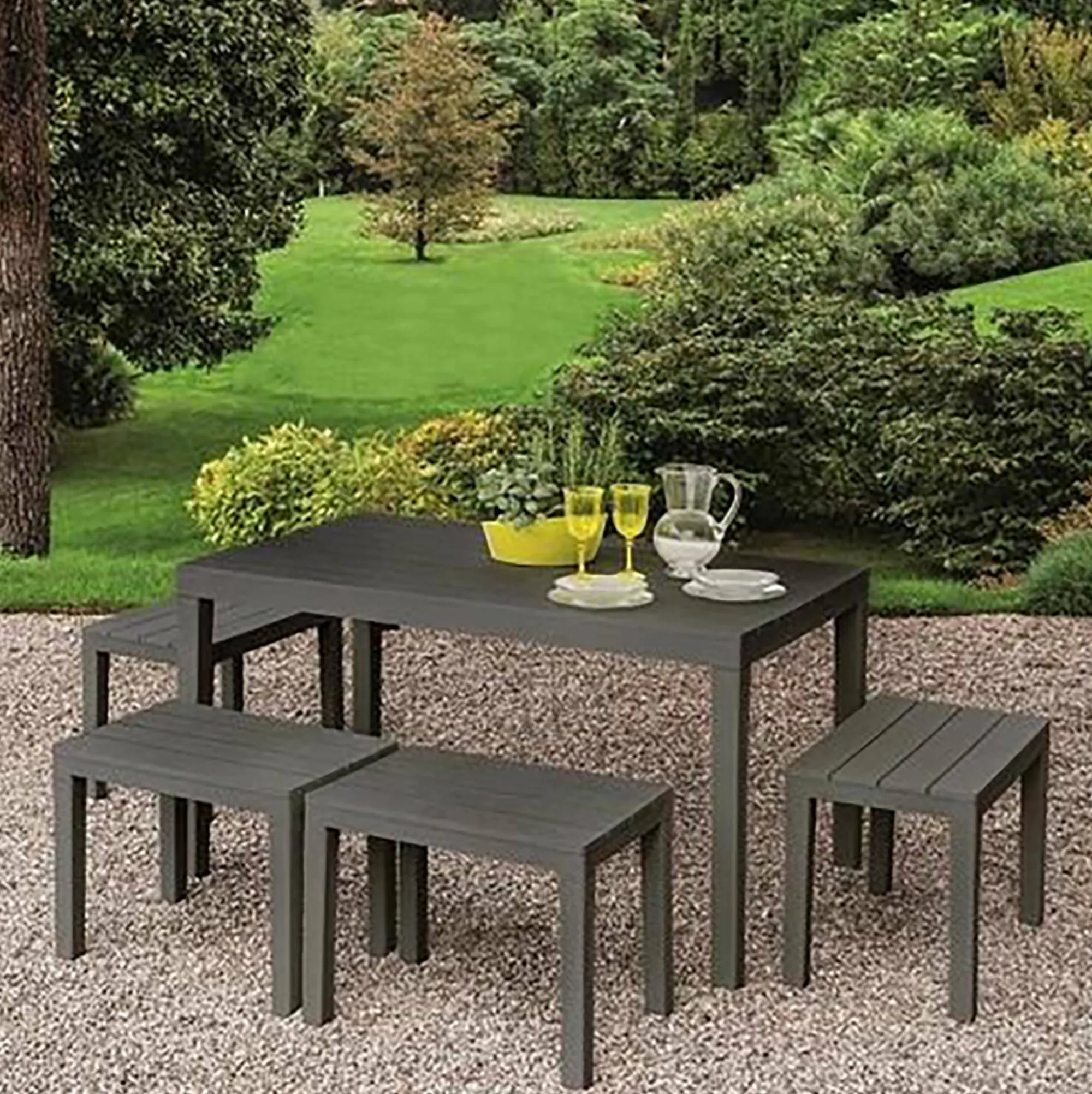 Set salotto da esterno Asta, 100% Made in Italy,<Dmora Fashion