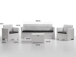 Set salotto da esterno Dmuh, 100% Made in Italy,<Dmora Online