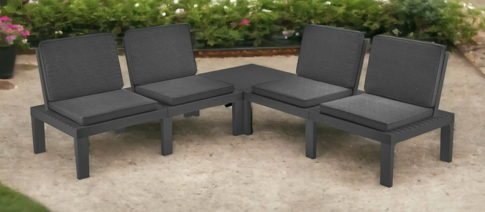 Set salotto da esterno Ermes, 100% Made in Italy,<Dmora Discount