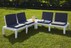 Set salotto da esterno Ermes, 100% Made in Italy,<Dmora Outlet