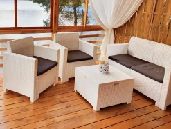 Set salotto da esterno Gazania, 100% Made in Italy,<Dmora Flash Sale