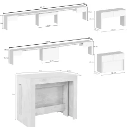 Set tavolo e sedie Auditore, 66x25h45 cm,<Dmora New