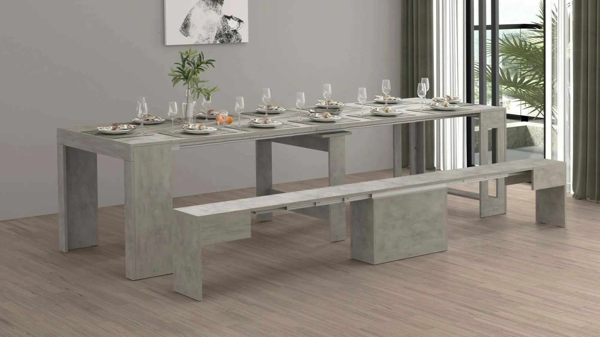 Set tavolo e sedie Dardizzon, 66x25h45 cm,<Dmora Cheap