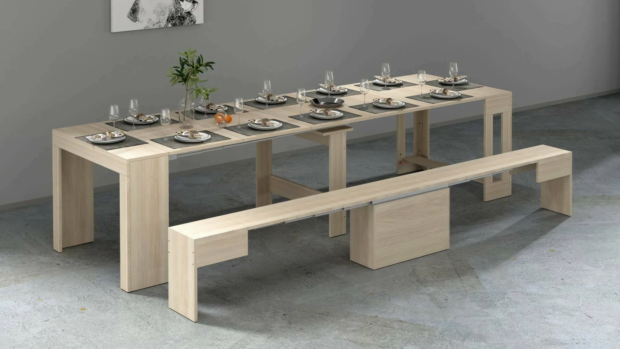 Set tavolo e sedie Dardizzon, 66x25h45 cm,<Dmora New