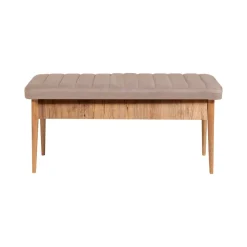 Set tavolo e sedie Dquagliat, Quercia e Cemento<Dmora Cheap
