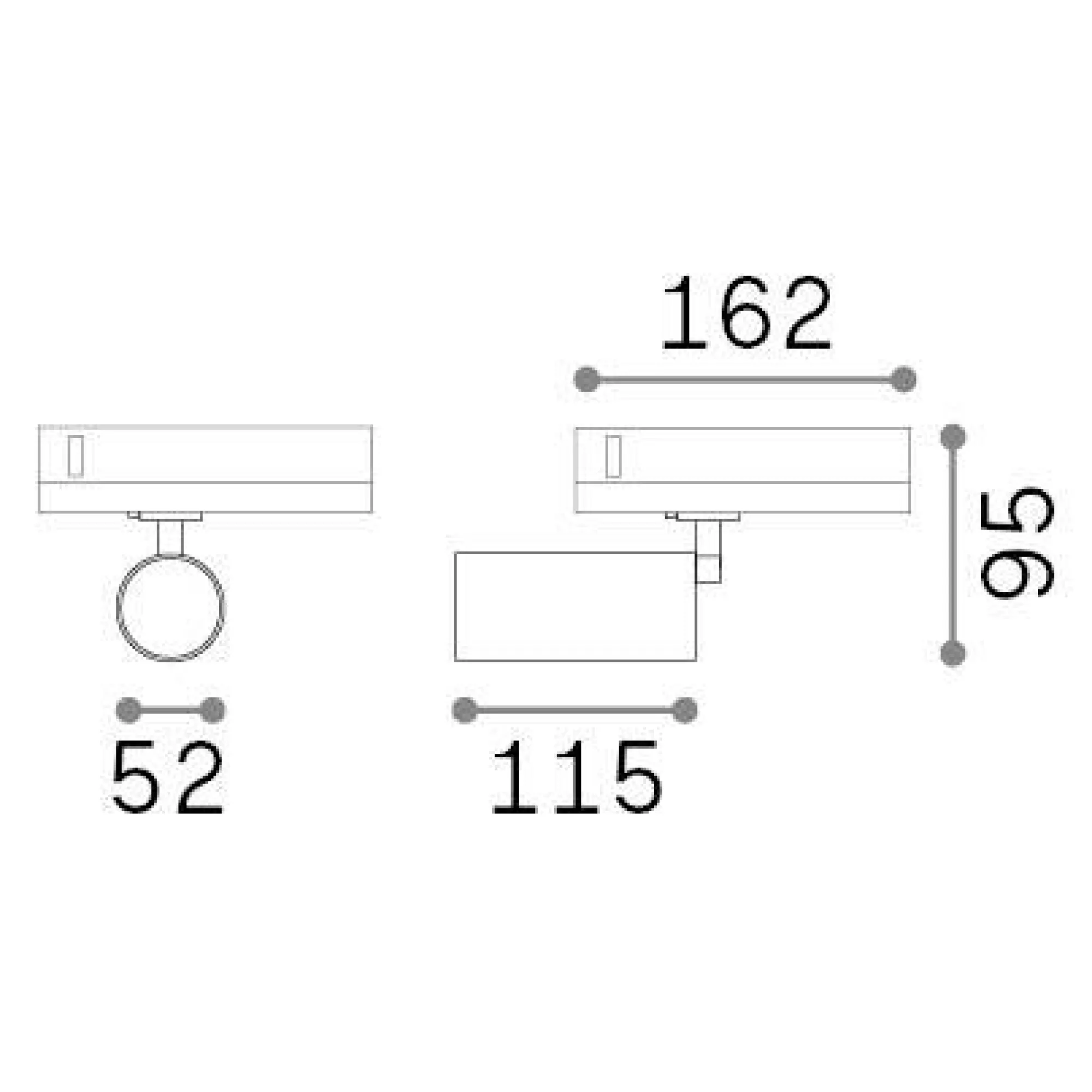 Sistema luce binario BYTE LED 21W WH, 16 x 5 x h19 cm,<Dmora New