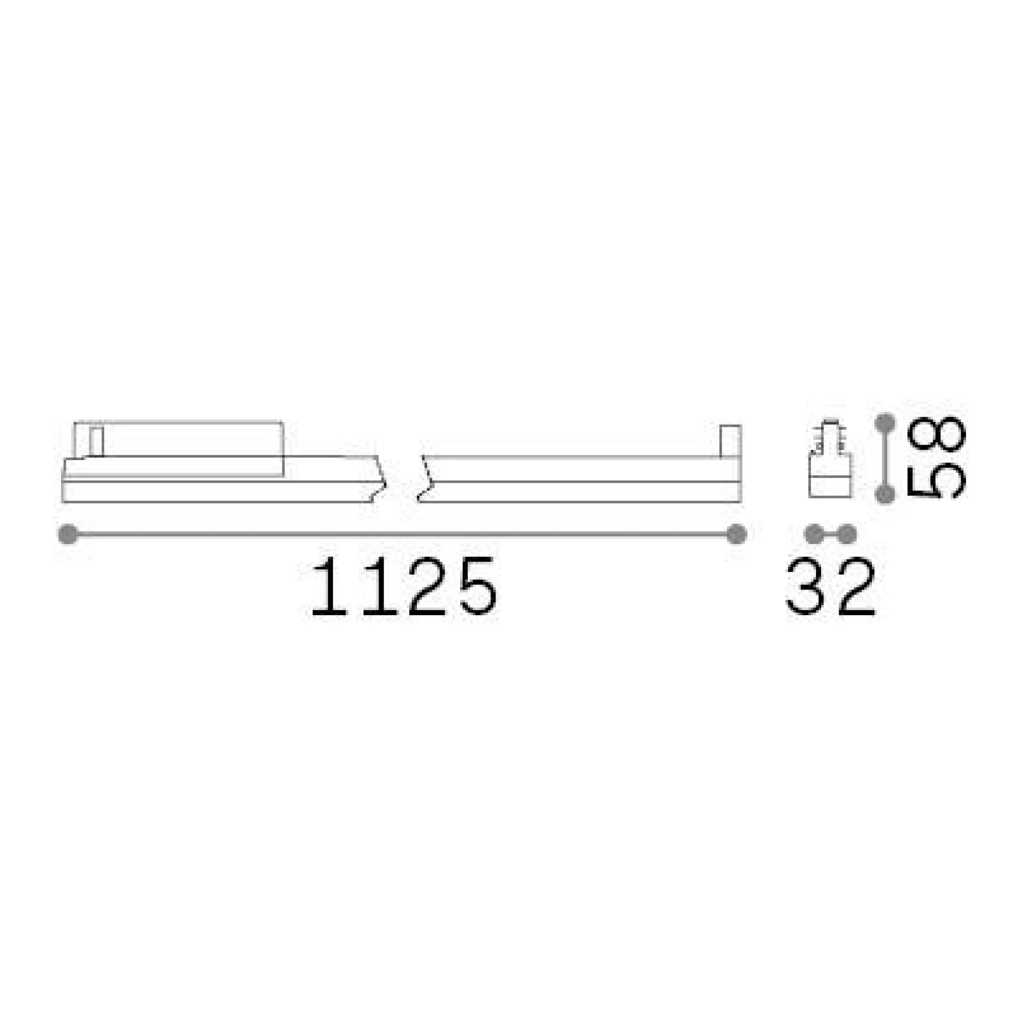 Sistema luce binario DISPLAY WIDE D1125 3000K BK, 113 x 3 x h6 cm,<Dmora Flash Sale