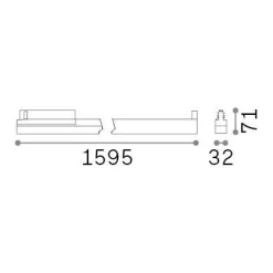 Sistema luce binario DISPLAY UGR D1595 3000K BK, 160 x 3 x h7 cm,<Dmora Hot