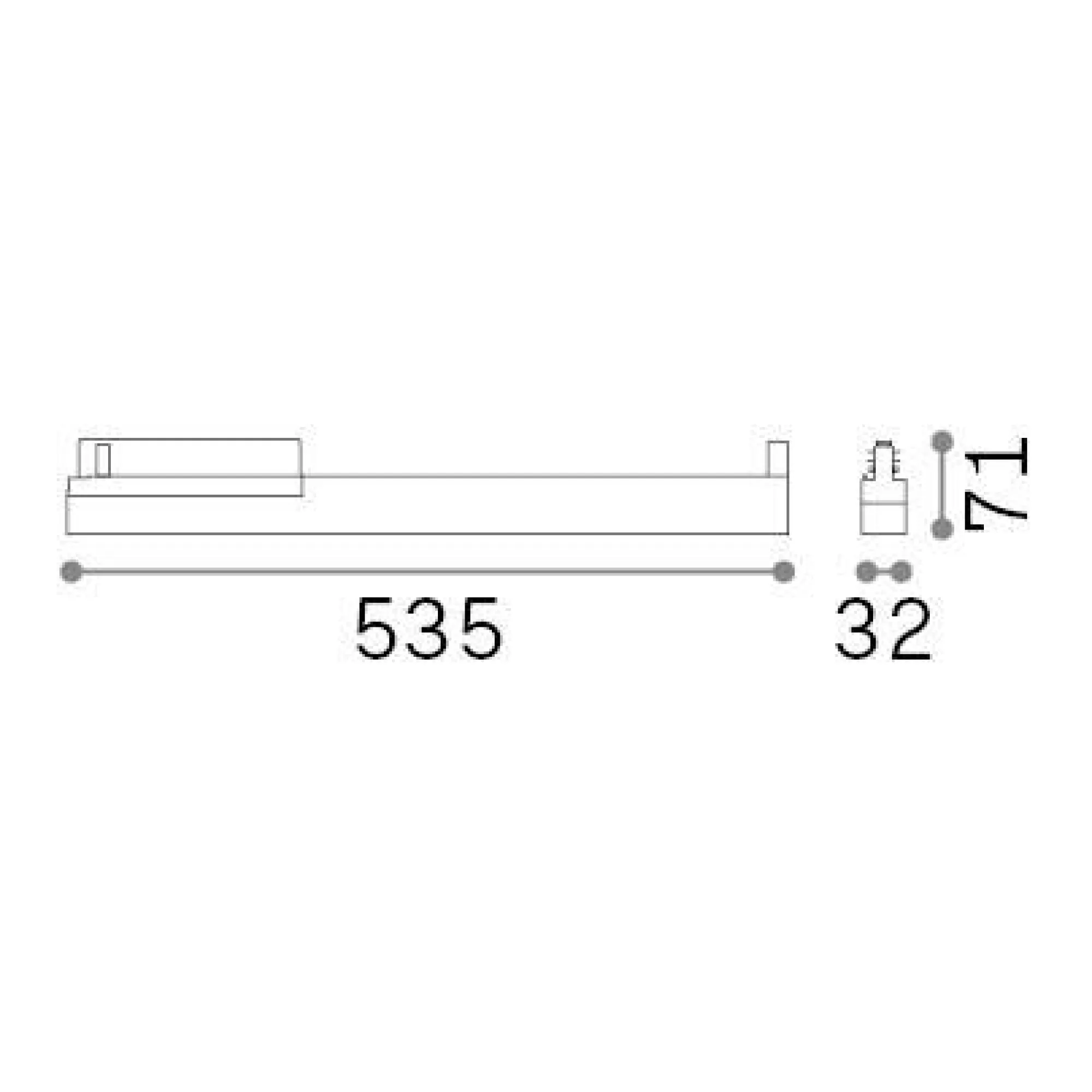 Sistema luce binario DISPLAY ACCENT D0535 4000K BK, 54 x 3 x h7 cm,<Dmora Fashion