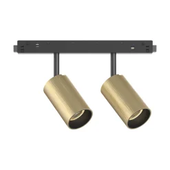 Sistema luce binario EGO TRACK DOUBLE 16W 3000K ON-OFF GD, 19 x 4 x h13 cm,<Dmora Fashion