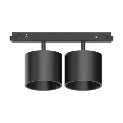 Sistema luce binario EGO TRACK DOUBLE BIG 20W 3000K ON-OFF BK, 19 x 7 x h11 cm,<Dmora Cheap