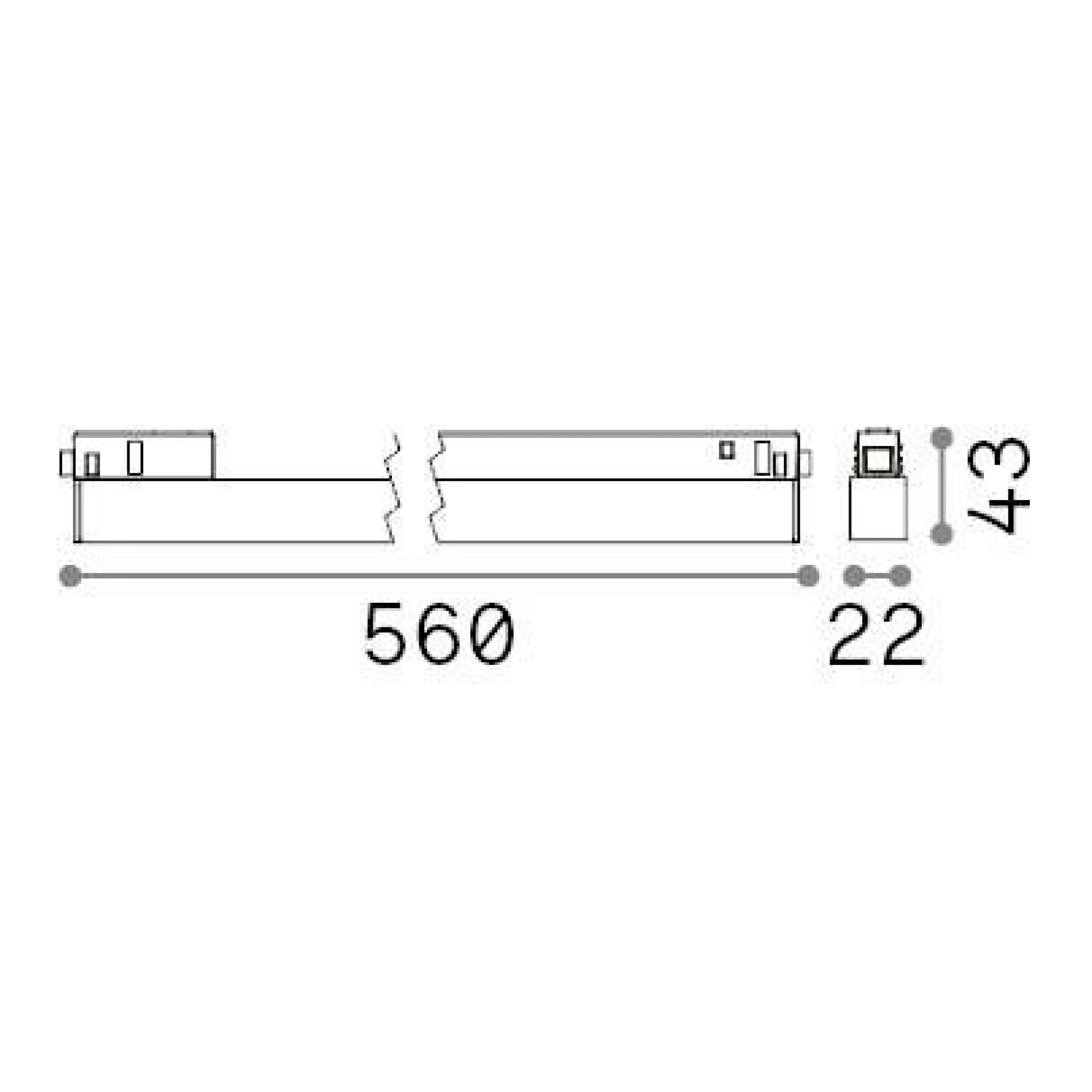 Sistema luce binario EGO WIDE 13W 3000K ON-OFF WH, 56 x 2 x h4 cm,<Dmora Shop