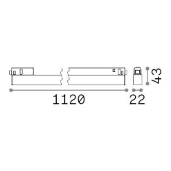 Sistema luce binario EGO WIDE 26W 3000K DALI BK, 112 x 2 x h4 cm,<Dmora Clearance