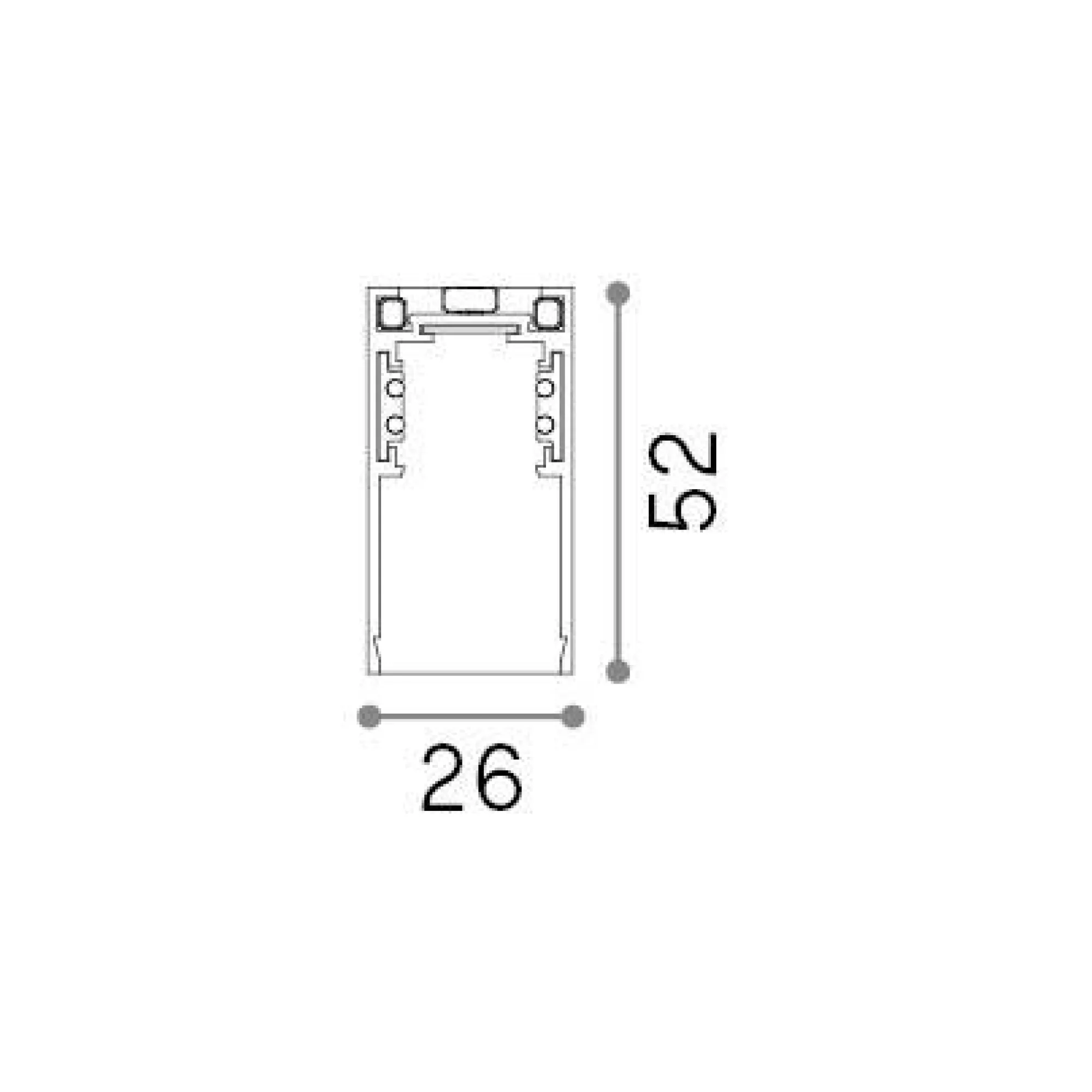 Sistema luce binario EGO PROFILE HIGH 1000 mm WH, 100 x 3 x h5 cm,<Dmora Sale