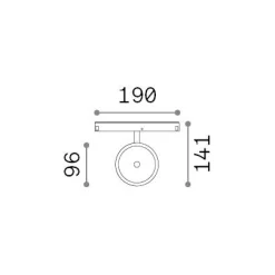 Sistema luce binario EGO TRACK FLAT SINGLE 09W 3000K 1-10V BK, 19 x 5 x h14 cm,<Dmora Fashion