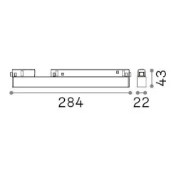 Sistema luce binario EGO ACCENT 13W 3000K DALI BK, 28 x 2 x h4 cm,<Dmora Discount