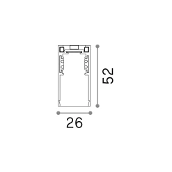Sistema luce binario EGO PROFILE HIGH 2000 mm BK, 200 x 3 x h5 cm,<Dmora Cheap