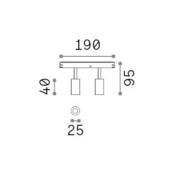 Sistema luce binario EGO TRACK DOUBLE 05W 3000K 1-10V WH, 19 x 3 x h10 cm,<Dmora Flash Sale