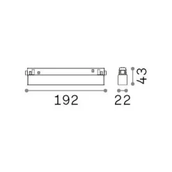 Sistema luce binario EGO ACCENT 07W 3000K ON-OFF WH, 19 x 2 x h4 cm,<Dmora Shop