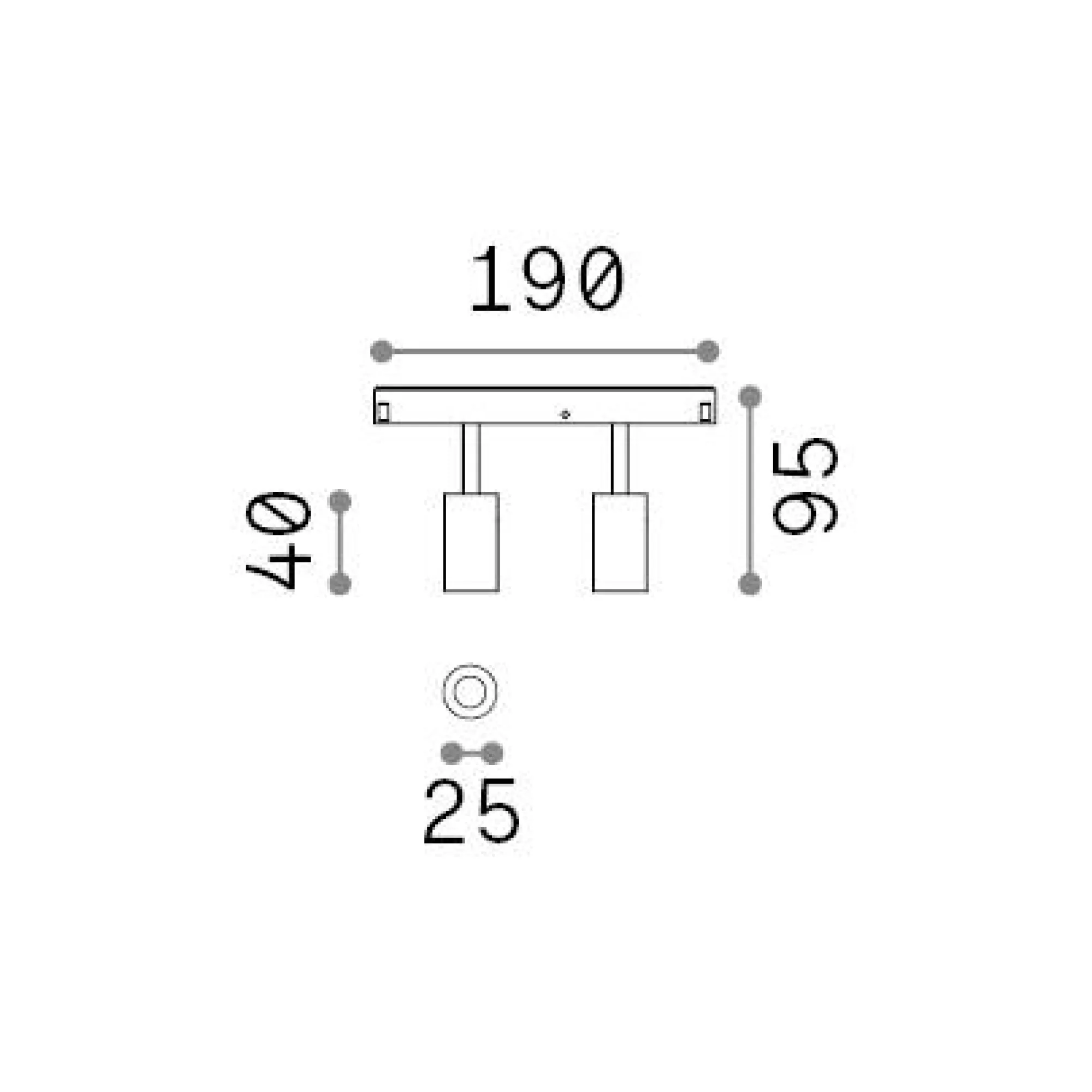 Sistema luce binario EGO TRACK DOUBLE 05W 3000K 1-10V BK, 19 x 3 x h10 cm,<Dmora Hot