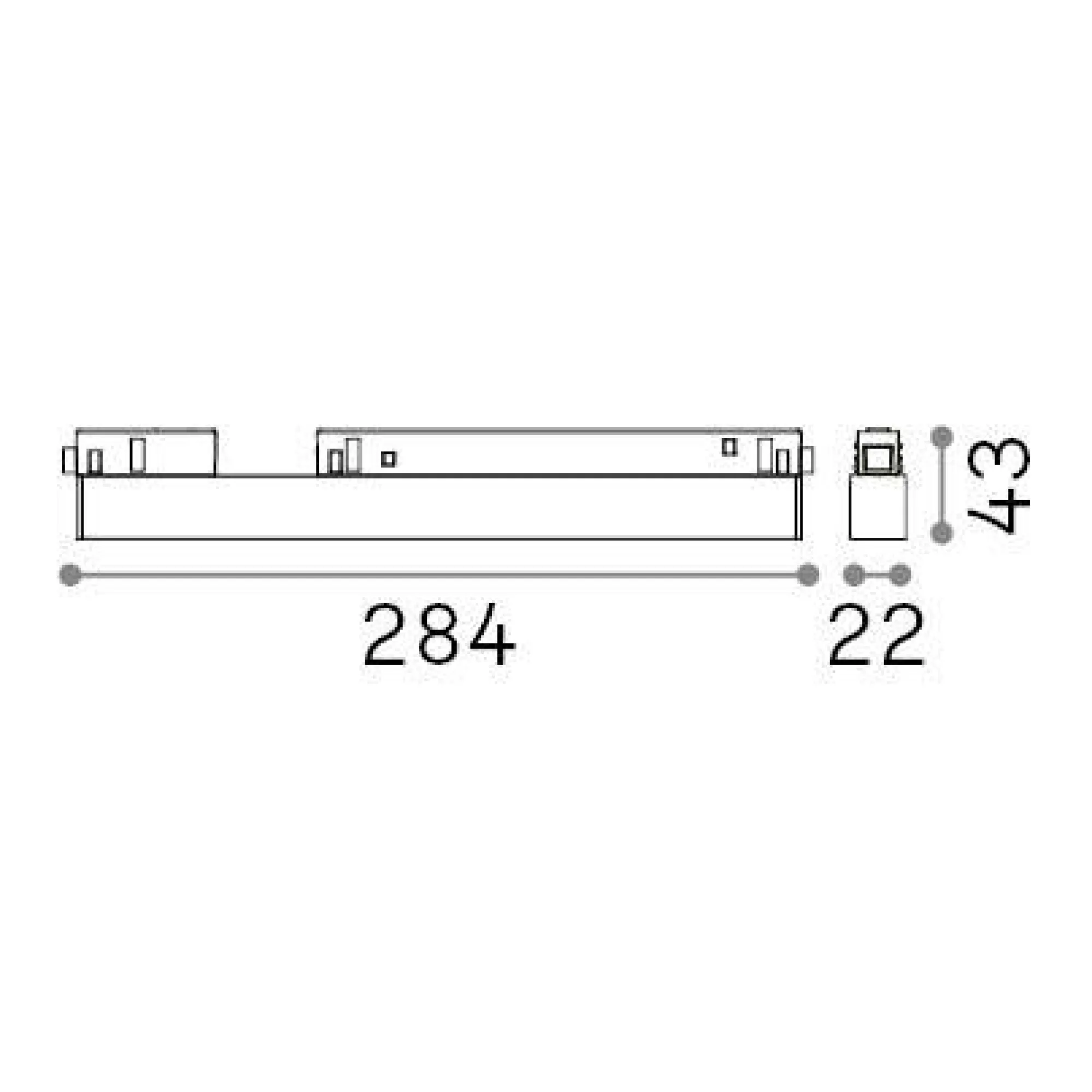 Sistema luce binario EGO WIDE 07W 3000K DALI WH, 28 x 2 x h4 cm,<Dmora Flash Sale