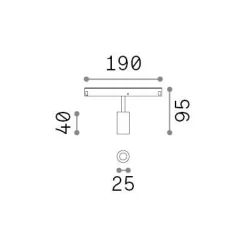 Sistema luce binario EGO TRACK SINGLE 03W 3000K ON-OFF WH, 19 x 3 x h10 cm,<Dmora Store
