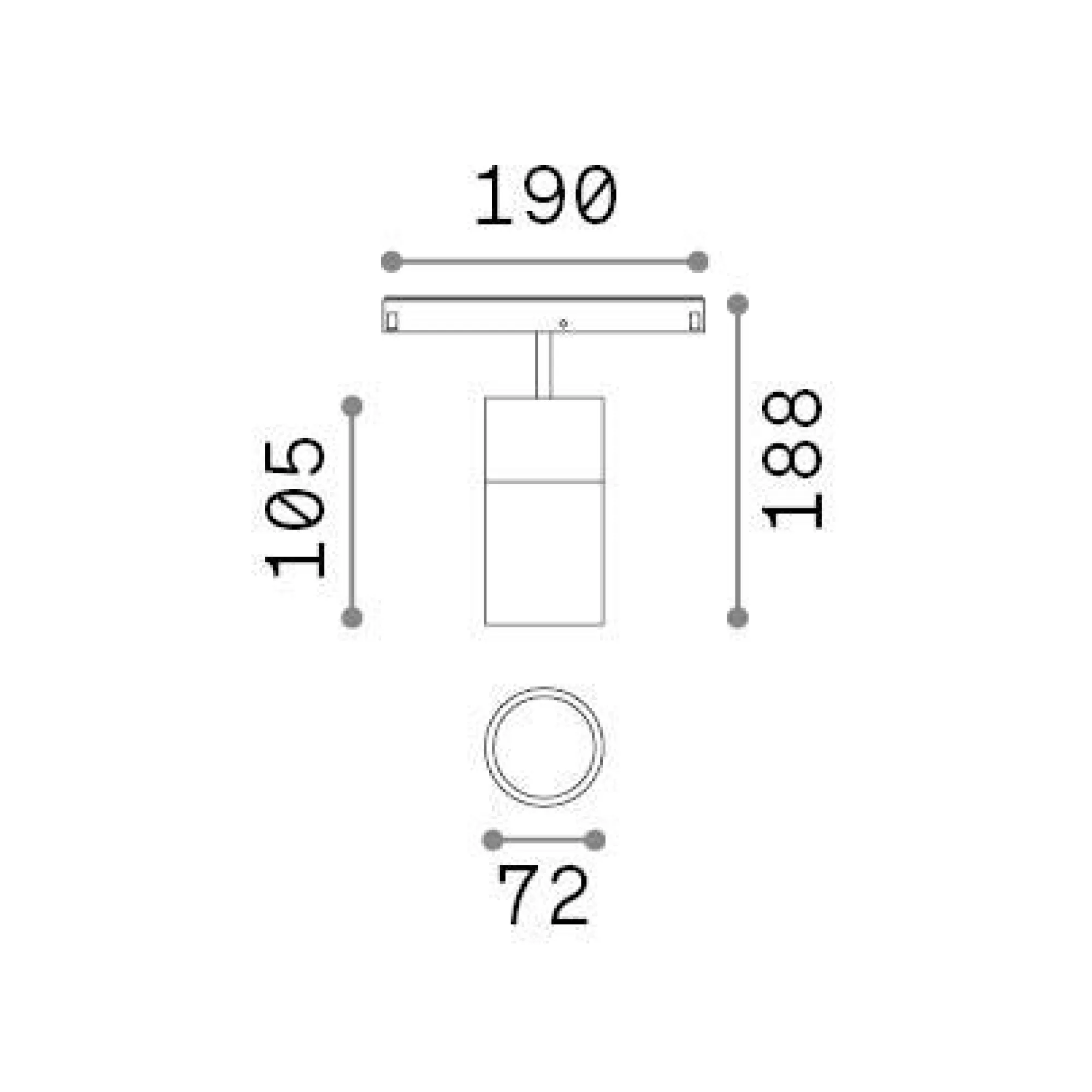 Sistema luce binario EGO TRACK SINGLE 26W 3000K 1-10V WH, 19 x 7 x h19 cm,<Dmora Online