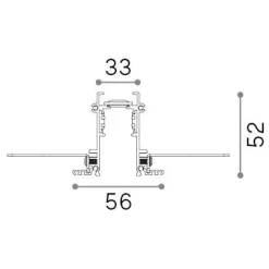 Sistema luce binario EGO PROFILE RECESSED 2000 mm WH, 200 x 6 x h5 cm,<Dmora Outlet