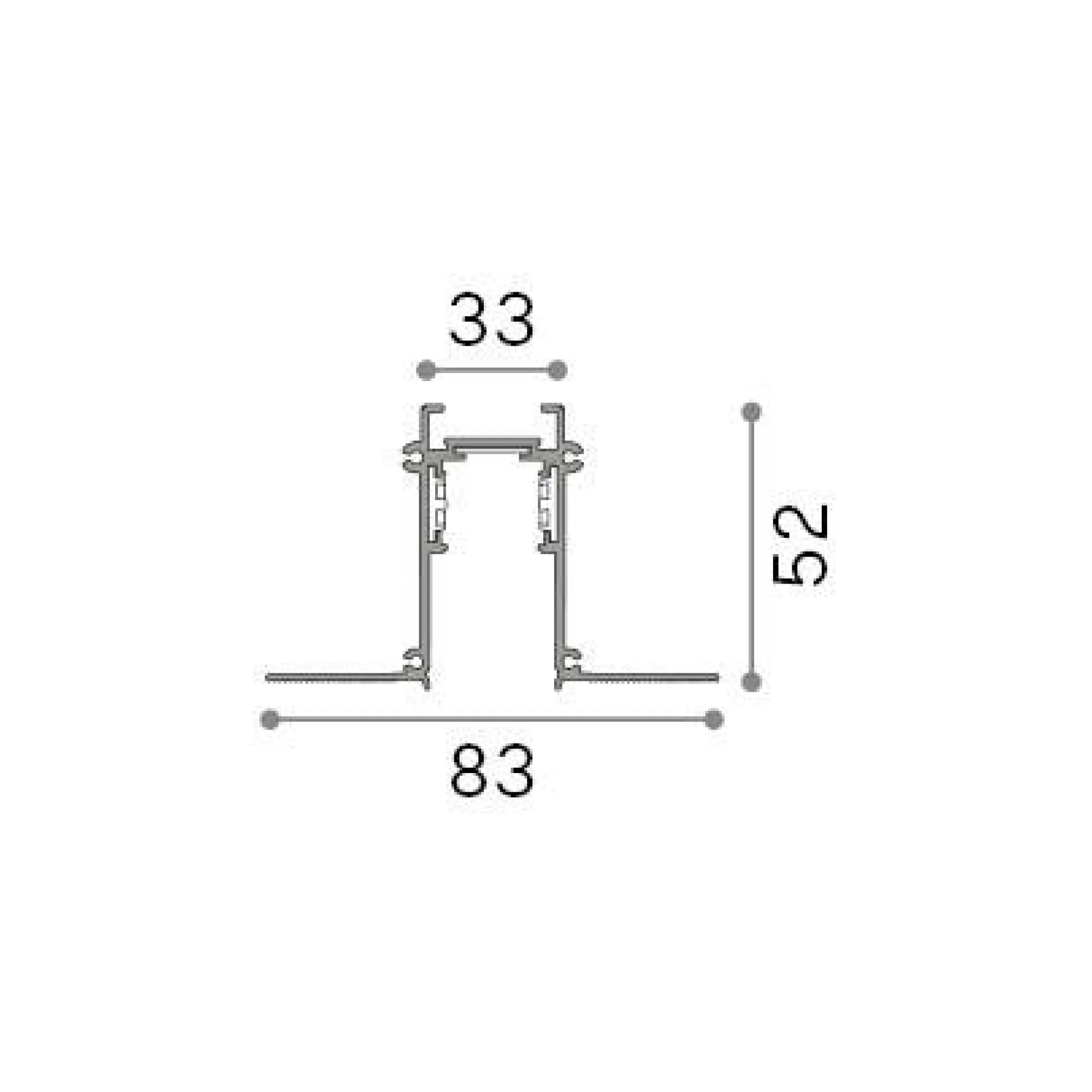 Sistema luce binario EGO PROFILE RECESSED EASY 2000 mm WH, 200 x 8 x h5 cm,<Dmora Hot