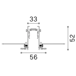Sistema luce binario EGO PROFILE RECESSED 1000 mm BK, 100 x 6 x h5 cm,<Dmora Cheap
