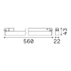 Sistema luce binario EGO WIDE 13W 3000K DALI BK, 56 x 2 x h4 cm,<Dmora Best Sale