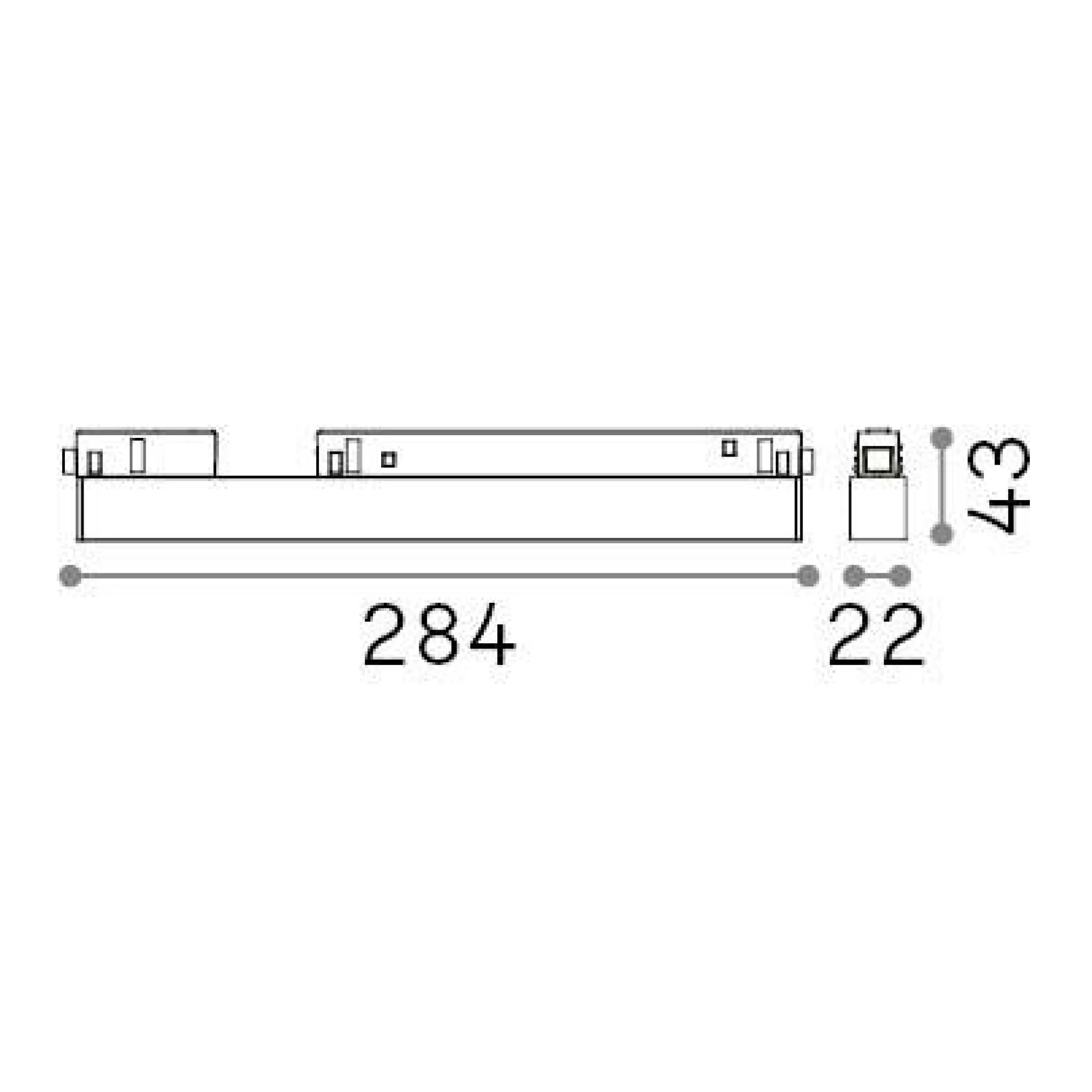 Sistema luce binario EGO ACCENT 13W 3000K ON-OFF WH, 28 x 2 x h4 cm,<Dmora New