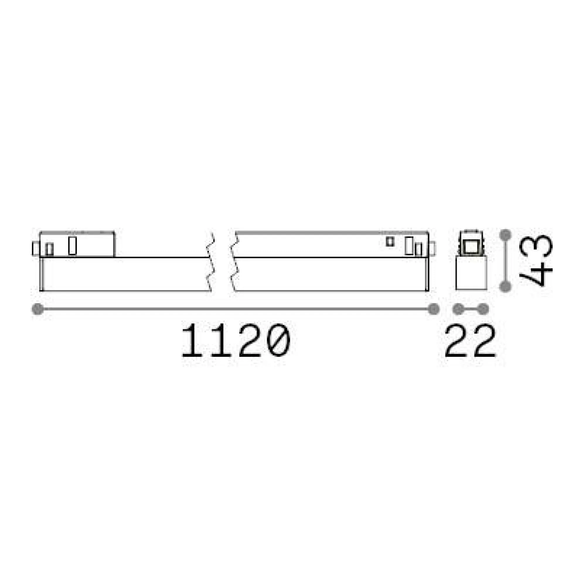 Sistema luce binario EGO WIDE 26W 3000K DALI WH, 112 x 2 x h4 cm,<Dmora Clearance