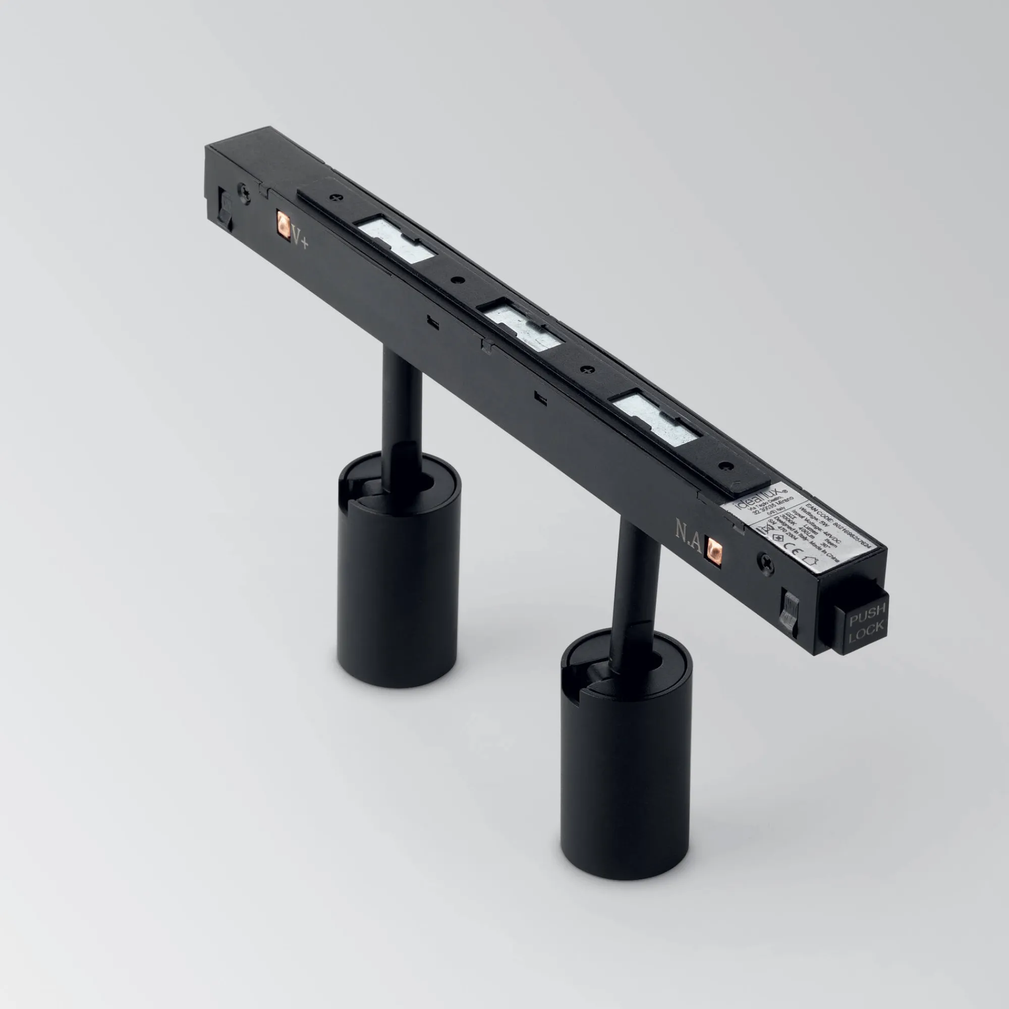 Sistema luce binario EGO TRACK DOUBLE 05W 3000K ON-OFF BK, 19 x 3 x h10 cm,<Dmora Flash Sale