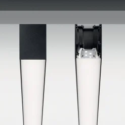 Sistema luce binario FLUO WIDE 1800 3000K BK, 181 x 5 x h8 cm,<Dmora Hot