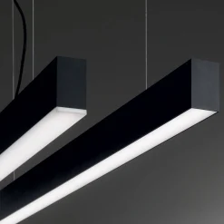 Sistema luce binario FLUO WIDE 1200 3000K BK, 121 x 5 x h8 cm,<Dmora Best