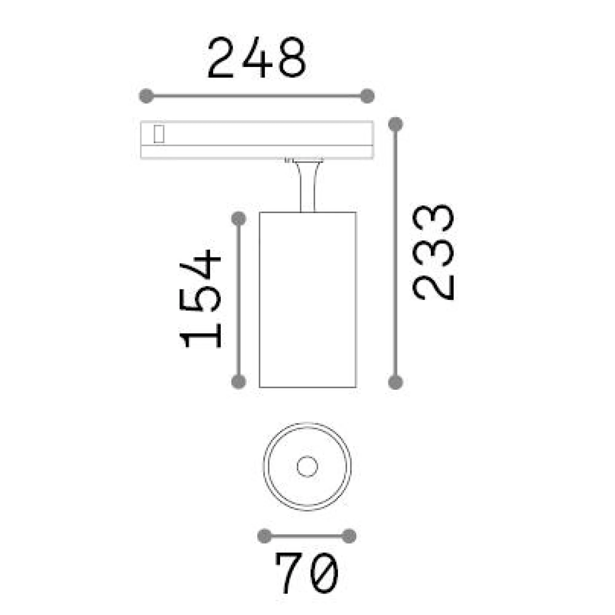 Sistema luce binario FOX 25W CRI90 3000K DALI WH, 25 x 7 x h23 cm,<Dmora Sale