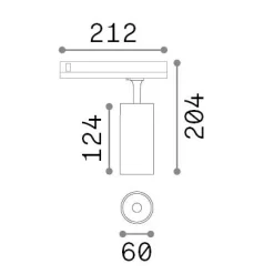 Sistema luce binario FOX 15W CRI90 3000K 1-10V BK, 27 x 7 x h20 cm,<Dmora Outlet