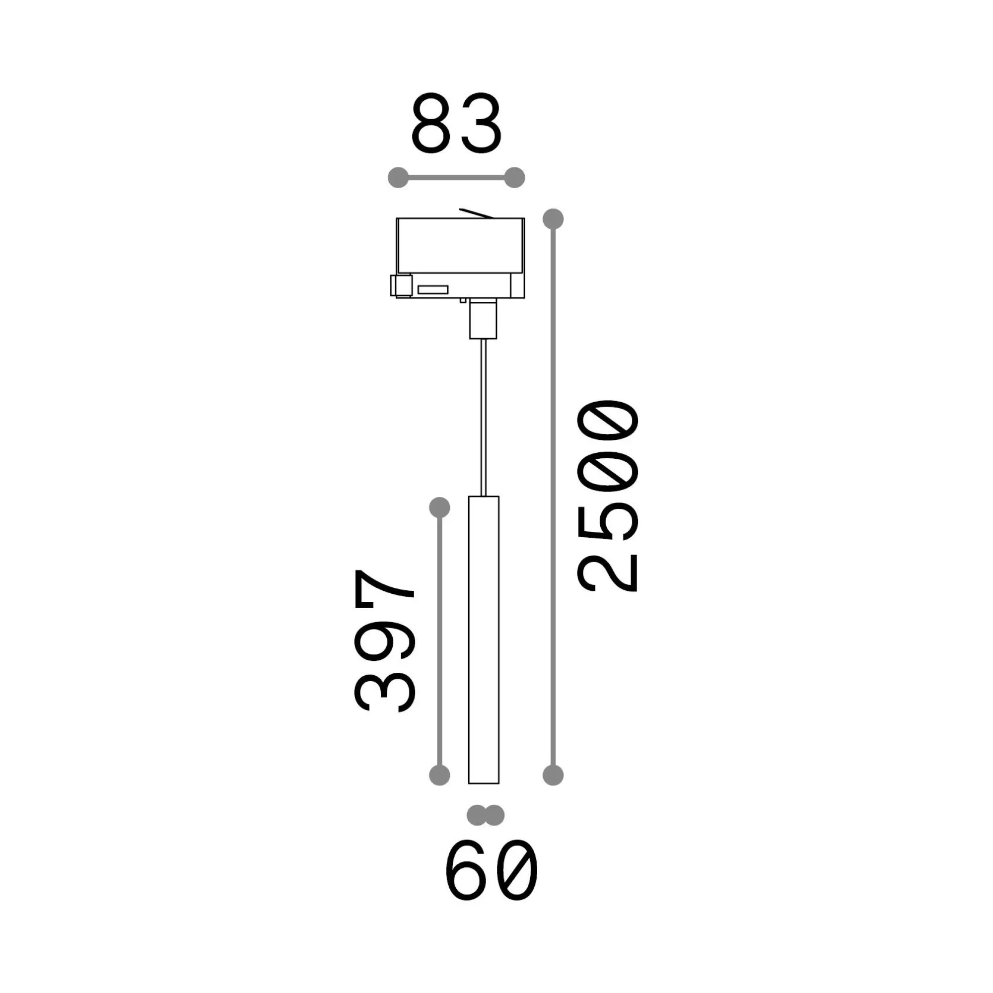 Sistema luce binario LOOK TRACK , 6 x 8 x h250 cm,<Dmora Cheap