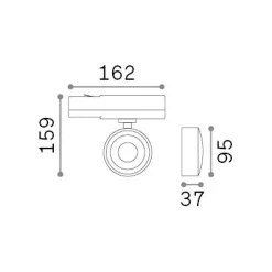 Sistema luce binario POV TRACK ROUND WH, 16 x 4 x h16 cm,<Dmora Store