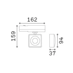 Sistema luce binario POV TRACK SQUARE WH, 16 x 4 x h16 cm,<Dmora Shop